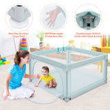 NNECW Baby Playpen Safety Activity Fence with 50 Ocean Balls for Toddlers-Blue