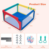 NNECW Baby Playpen Safety Activity Fence with 50 Ocean Balls for Toddlers-Multicolour