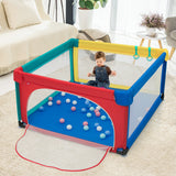 NNECW Baby Playpen Safety Activity Fence with 50 Ocean Balls for Toddlers-Multicolour