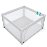 NNECW Baby Playpen Safety Activity Fence with 50 Ocean Balls for Toddlers-Grey