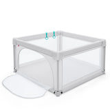 NNECW Baby Playpen Safety Activity Fence with 50 Ocean Balls for Toddlers-Grey