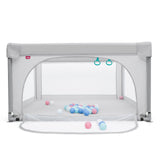 NNECW Baby Playpen Safety Activity Fence with 50 Ocean Balls for Toddlers-Grey