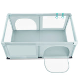 NNECW Baby Playpen Activity Centre with 50 Balls &amp Breathable Mesh Zipper Door-Blue