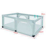 NNECW Baby Playpen Activity Centre with 50 Balls &amp Breathable Mesh Zipper Door-Blue