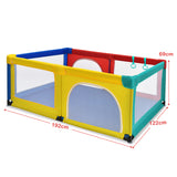 NNECW Baby Playpen Activity Centre with 50 Balls &amp Breathable Mesh Zipper Door-Multicolour