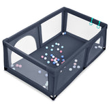 NNECW Baby Playpen Activity Centre with 50 Balls &amp Breathable Mesh Zipper Door-Black