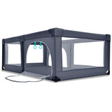 NNECW Baby Playpen Activity Centre with 50 Balls &amp Breathable Mesh Zipper Door-Black