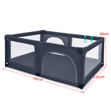 NNECW Baby Playpen Activity Centre with 50 Balls &amp Breathable Mesh Zipper Door-Black