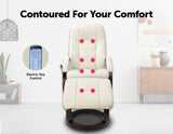 NNEDSZ Leather Massage Chair Recliner Ottoman Lounge Remote