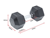 NNEDSZ Commercial Rubber Hex Dumbbell Gym Weight