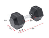 NNEDSZ Commercial Rubber Hex Dumbbell Gym Weight