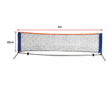 NNEDSZ 6 Meters Portable Foldable Mini Tennis Net & Post Set