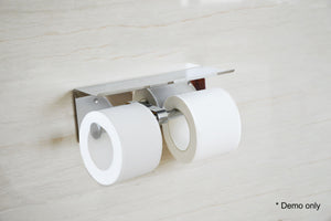 NNEDSZ Steel Double Toilet Paper Holder Towel Roll Tissue Rack Storage Shelf