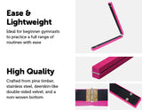 NNEDSZ Gymnastics Folding Balance Beam Pink Synthetic Suede
