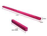 NNEDSZ Gymnastics Folding Balance Beam Pink Synthetic Suede