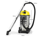 NNEDPE Pronti 30L 1200W Stainless Steel Wet Dry Vacuum Cleaner - Yellow