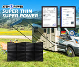 NNEDSZ 200W Folding Solar Panel Blanket Caravan Mono Completed Kit With Dual USB 12V