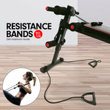 NNEDPE Powertrain Incline Sit-Up Bench with Resistance Bands and Rowing Bar