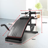 NNEDPE Powertrain Incline Sit-Up Bench with Resistance Bands and Rowing Bar