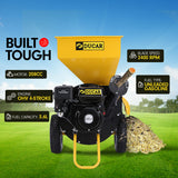 NNEDPE Ducar 8HP Wood Chipper Shredder Mulcher Grinder Petrol Yellow Black