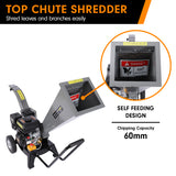 NNEDPE Ducar 7HP Wood Chipper Shredder Mulcher Grinder Petrol Silver