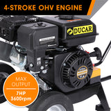 NNEDPE Ducar 7HP Wood Chipper Shredder Mulcher Grinder Petrol Silver