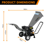NNEDPE Ducar 7HP Wood Chipper Shredder Mulcher Grinder Petrol Silver