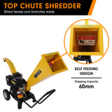 NNEDPE Ducar 7HP Wood Chipper Shredder Mulcher Grinder Petrol Yellow