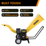NNEDPE Ducar 7HP Wood Chipper Shredder Mulcher Grinder Petrol Yellow