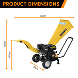 NNEDPE Ducar 7HP Wood Chipper Shredder Mulcher Grinder Petrol Yellow