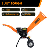 NNEDPE Ducar 7HP Wood Chipper Shredder Mulcher Grinder Petrol Orange
