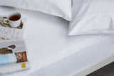 NNEKG 300TC Classic Percale Fitted Sheet (White King)