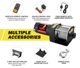 NNEDSZ FIERYRED 3000LBS/1361kg Electric Winch Car Steel Cable 12V Wireless Remote 4WD