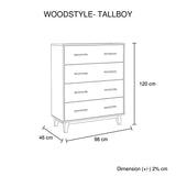 NNEDSZ Pieces Bedroom Suite King Size in Solid Wood Antique Design Light Brown Bed, Bedside Table , Tallboy & Dresser