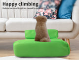 NNEIDS  Pet Stairs Steps Ramp Portable Foldable Climbing Staircase Soft  Dog Green
