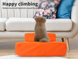 NNEIDS Pet Stairs Steps Ramp Portable Foldable Climbing Staircase Soft  Dog Orange
