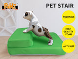 NNEIDS  Pet Stairs Steps Ramp Portable Foldable Climbing Staircase Soft  Dog Green