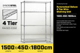 NNEDPE Syncrosteel Chrome Wire Shelving Storage Unit 1500x450mm - 1.8m High