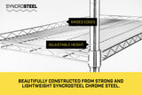 NNEDPE Syncrosteel Chrome Wire Shelving Storage Unit 1500x450mm - 1.8m High