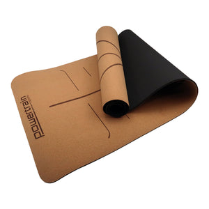 NNEDPE Powertrain Cork Yoga Mat with Carry Straps Home Gym Pilates - Body Line