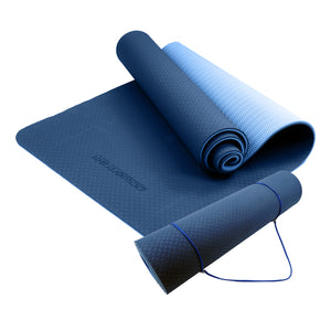 NNEDPE Powertrain Eco-Friendly TPE Pilates Exercise Yoga Mat 8mm - Dark Blue