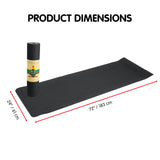 NNEDPE Powertrain Eco-Friendly TPE Yoga Pilates Exercise Mat 6mm - Black
