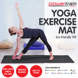 NNEDPE Powertrain Eco-Friendly TPE Yoga Pilates Exercise Mat 6mm - Black