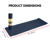 NNEDPE Powertrain Eco-Friendly TPE Yoga Pilates Exercise Mat 6mm - Dark Blue