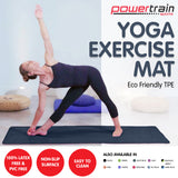NNEDPE Powertrain Eco-Friendly TPE Yoga Pilates Exercise Mat 6mm - Dark Blue