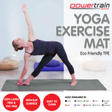 NNEDPE Powertrain Eco-Friendly TPE Yoga Pilates Exercise Mat 6mm - Light Grey