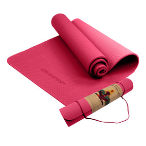 NNEDPE Powertrain Eco-Friendly TPE Yoga Pilates Exercise Mat 6mm - Rose Pink