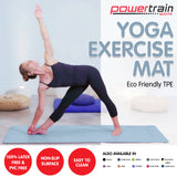 NNEDPE Powertrain Eco-Friendly TPE Yoga Pilates Exercise Mat 6mm - Sky Blue
