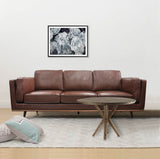 NNEDSZ Seater Faux Sofa Brown Lounge Set for Living Room Couch with Wooden Frame