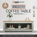 NNEDSZ Home MWinchester Two Tone Coffee Table Stylish Flawless Design 105cm